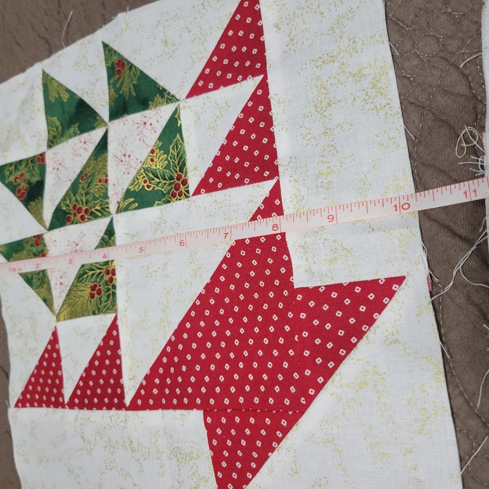 Set of 7 Holiday Quilt Squares holiday basket homemade block quilt squar…